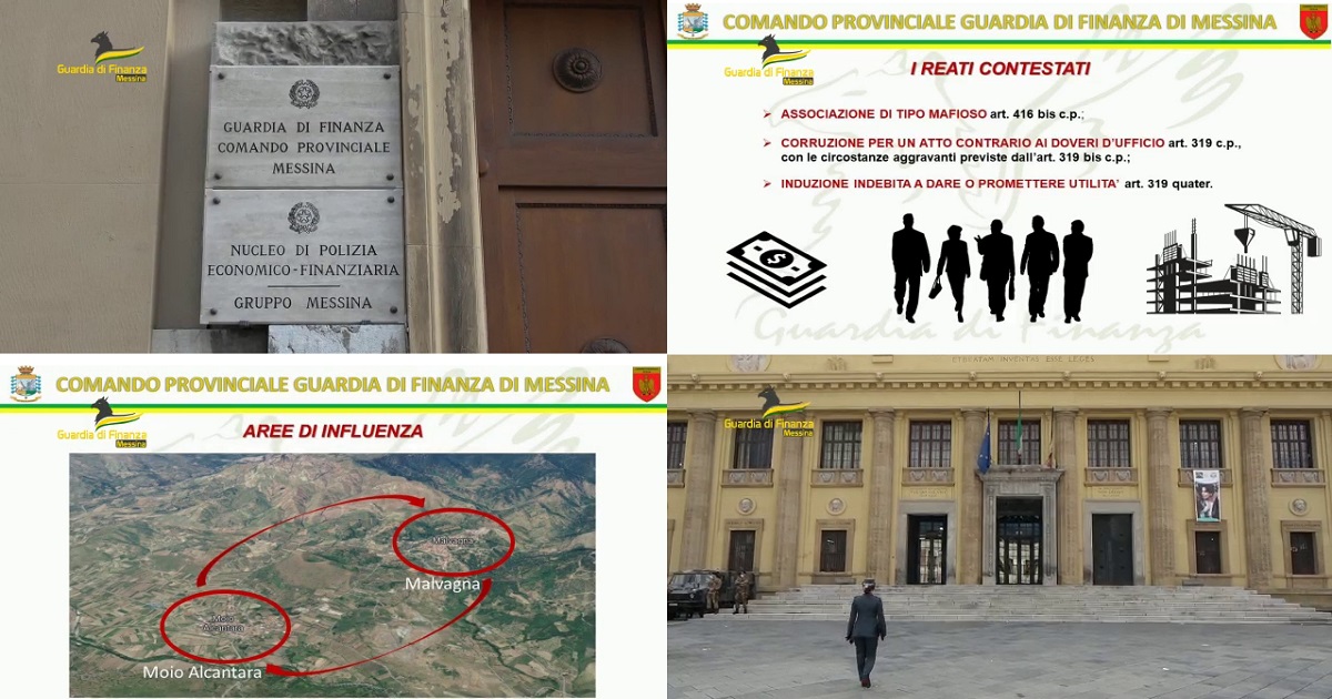 I Finanzieri del Comando Provinciale di Messina hanno eseguito un’ordinanza di custodia cautelare nei confronti di 7 soggetti, indagati, tra cui un sindaco, un vicesindaco ed un ex assessore comunale ai lavori pubblici