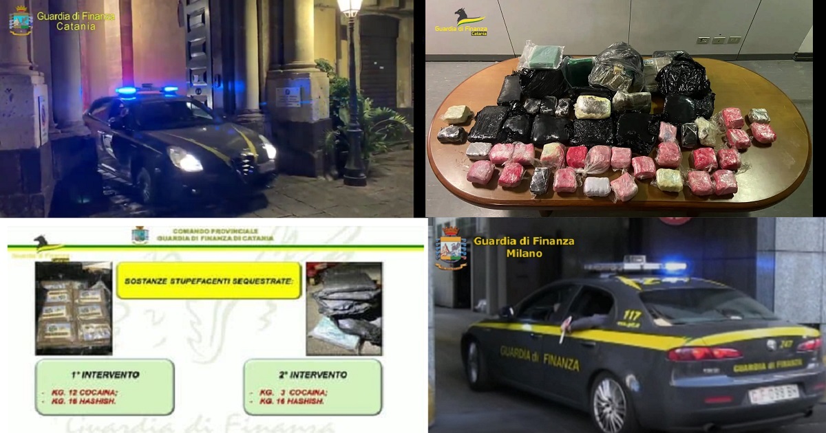 Circa 47 chilogrammi di droga, tra cocaina e hashish, sono stati sequestrati a Milano
